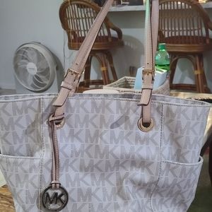 Michael Kors vanilla and cream signature tote